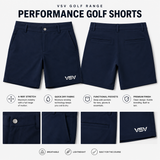 Viper Society Performance Golf Shorts – Lightweight Stretch Fit Blue