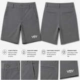 Viper Society Performance Golf Shorts – Lightweight Stretch Fit Grey
